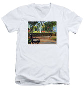 Center Green Glastonbury Connecticut   - Men's V-Neck T-Shirt