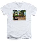 Center Green Glastonbury Connecticut   - Men's V-Neck T-Shirt