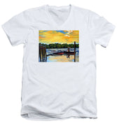 The Rocky Hill Glastonbury Ferry Glastonbury Connecticut  - Men's V-Neck T-Shirt