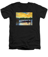 The Rocky Hill Glastonbury Ferry Glastonbury Connecticut  - Men's V-Neck T-Shirt