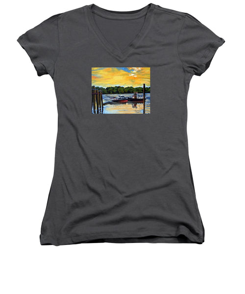 The Rocky Hill Glastonbury Ferry Glastonbury Connecticut  - Women's V-Neck