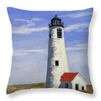 Great Point Lighthouse Nantucket Massachusetts - Throw Pillow