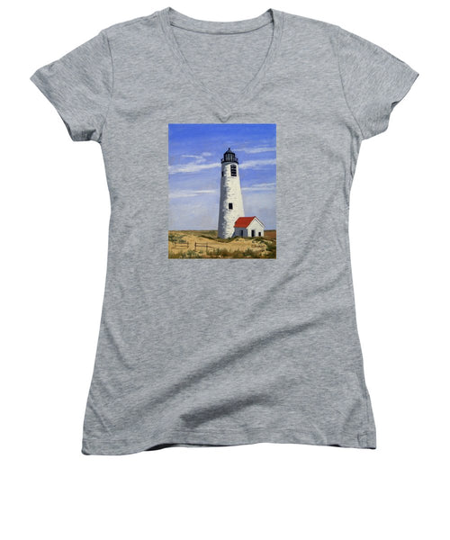 Great Point Lighthouse Nantucket Massachusetts - Women's V-Neck