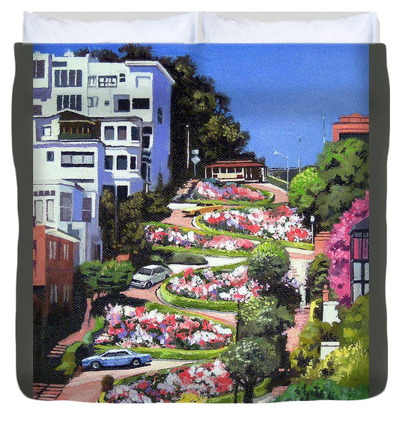 Lombard Street - San Francisco, California - Duvet Cover