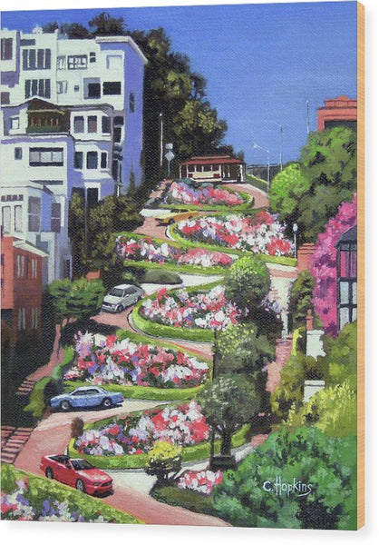 Lombard Street San Francisco  - Wood Print