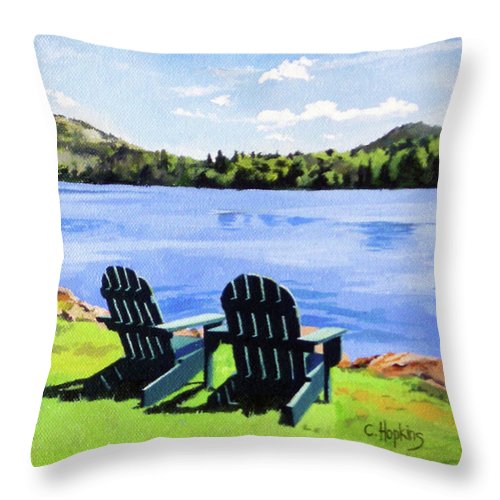 Mirror Lake Lake Placid New York - Throw Pillow