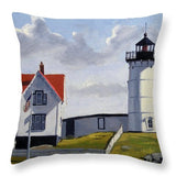 Nubble Lighthouse Maine - Throw Pillow