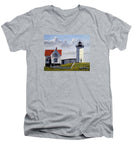 Nubble Lighthouse Maine - Men's V-Neck T-Shirt