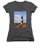 Sankaty Head Lighthouse Nantucket Massachusettse - Women's V-Neck