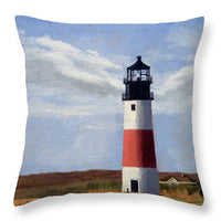 Sankaty Head Lighthouse Nantucket Massachusettse - Throw Pillow