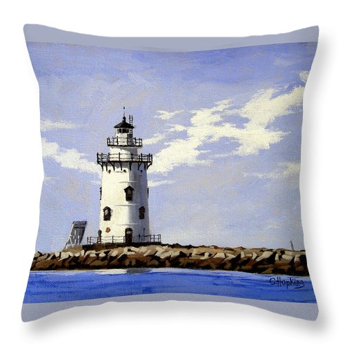 Saybrook Breakwater Lighthouse Old Saybrook Connecticut - Throw Pillow