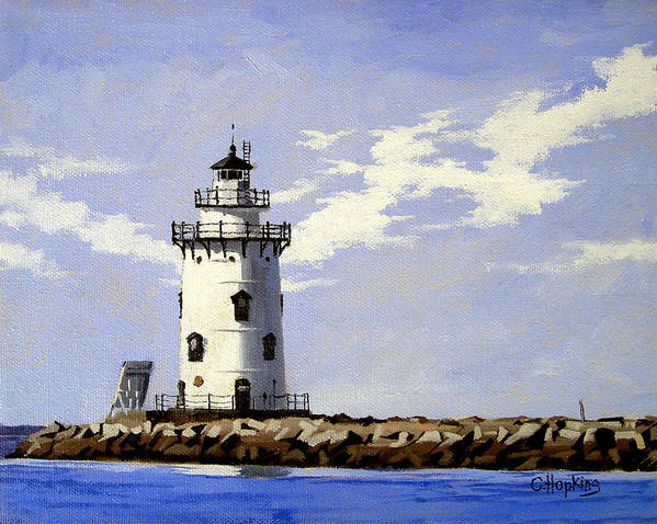 Saybrook Breakwater Lighthouse Old Saybrook Connecticut - Art Print