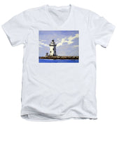 Saybrook Breakwater Lighthouse Old Saybrook Connecticut - Men's V-Neck T-Shirt