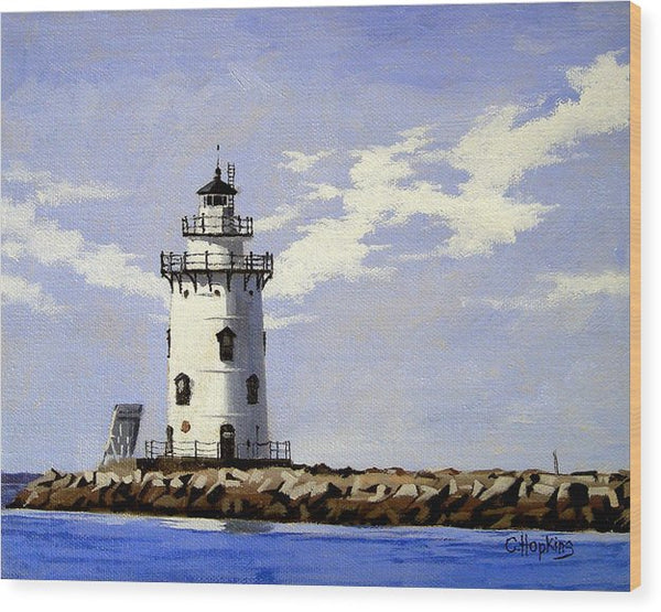 Saybrook Breakwater Lighthouse Old Saybrook Connecticut - Wood Print