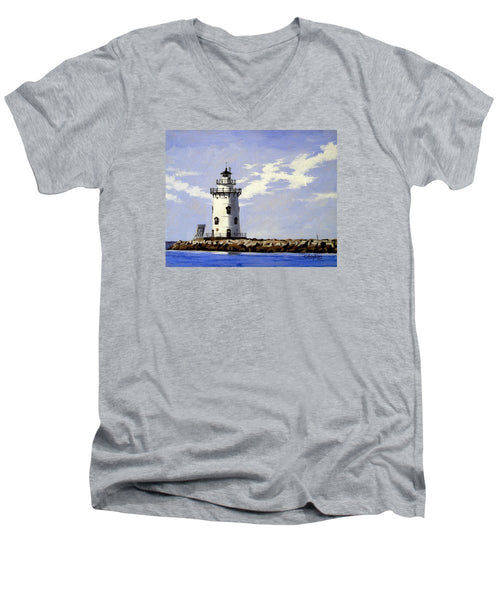 Saybrook Breakwater Lighthouse Old Saybrook Connecticut - Men's V-Neck T-Shirt