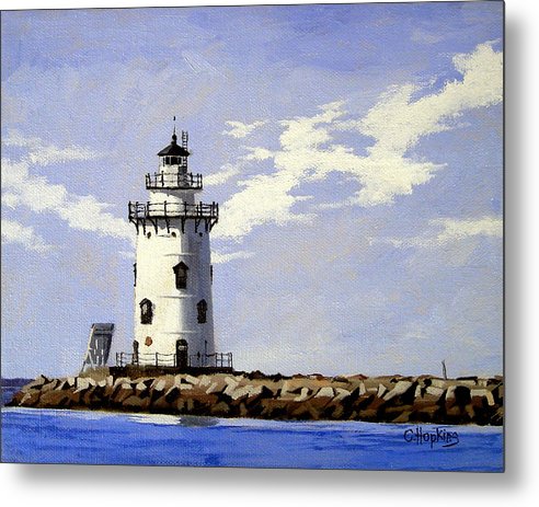 Saybrook Breakwater Lighthouse Old Saybrook Connecticut - Metal Print