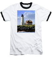 Wood Island Lighthouse Maine - Baseball T-Shirt