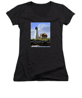 Wood Island Lighthouse Maine - Women's V-Neck