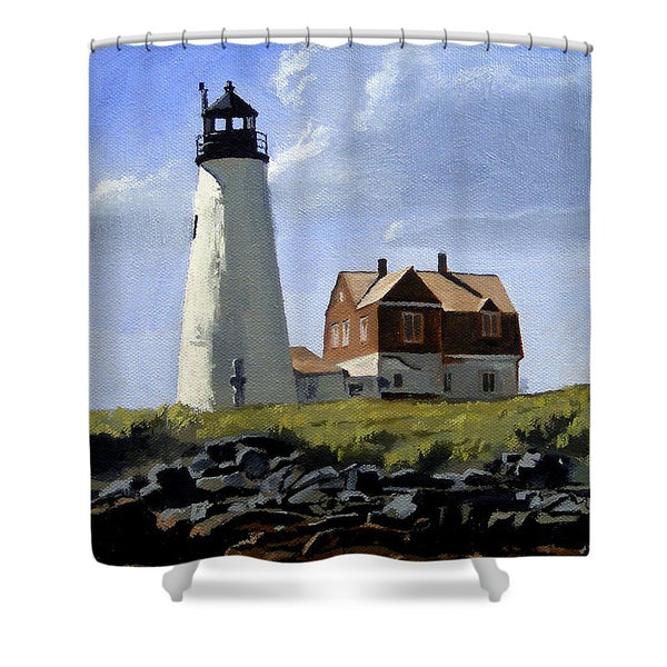 Wood Island Lighthouse Maine - Shower Curtain