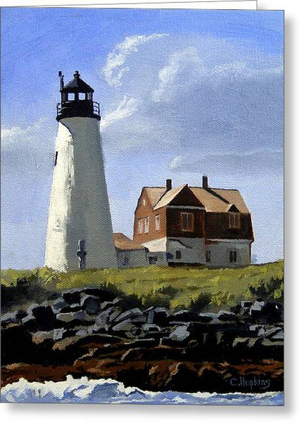 Wood Island Lighthouse Maine - Greeting Card