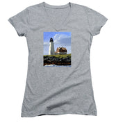 Wood Island Lighthouse Maine - Women's V-Neck