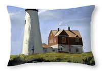 Wood Island Lighthouse Maine - Throw Pillow