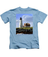 Wood Island Lighthouse Maine - Kids T-Shirt