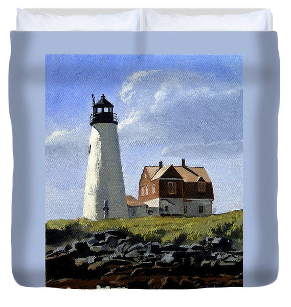 Wood Island Lighthouse Maine - Duvet Cover