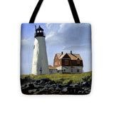 Wood Island Lighthouse Maine - Tote Bag