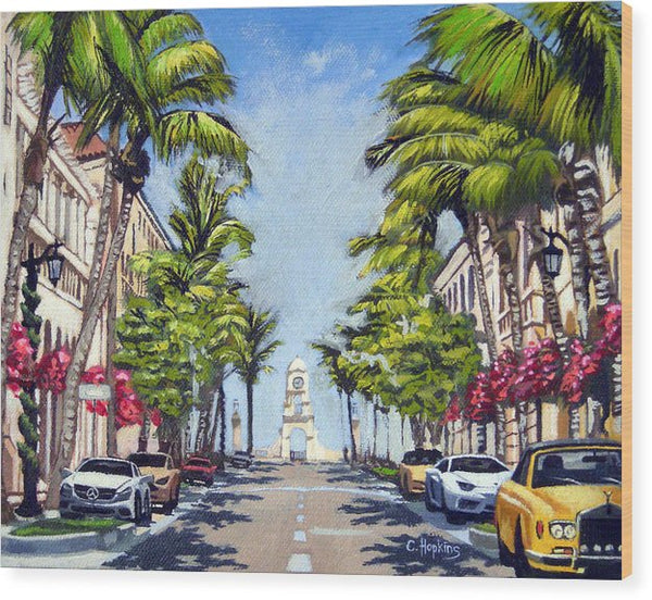 Worth Avenue - Palm Beach Florida - Wood Print